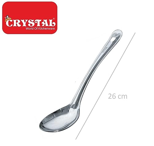 Crystal Oval Stainless Steel Serving Spoon, Silver (CC923)