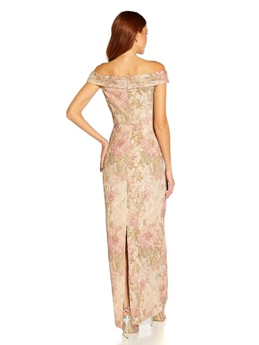 Adrianna Papell Women's Off Shoulder Matelasse Gown2