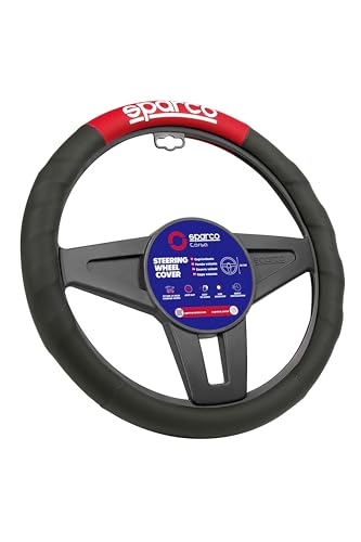 Sparco SPC1111RS Couvercle DE Direction C1111, Noir/Rouge