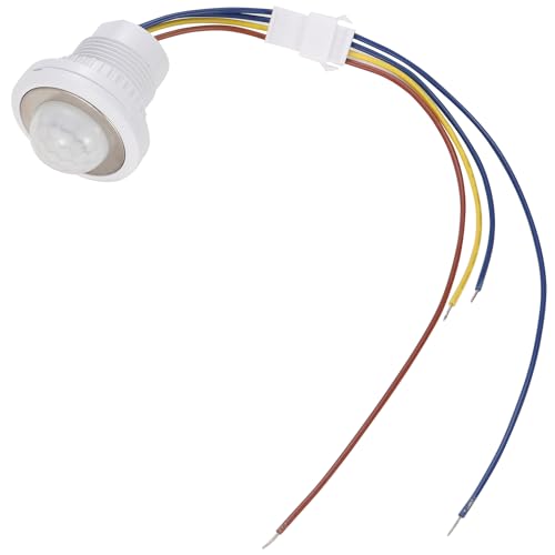 Greluma 1 PC Mini Interruptor de luz con Sensor de Movimiento AC 220V,retardo de Tiempo Ajustable,Interruptor de Sensor infrarrojo PIR de 85-265V,Detector de inducción infrarroja para LED de Tira