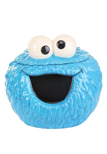 Fun Costumes Cookie Monster Cookie Jar with Lid - 12" Ceramic Jar for Cookies, Snacks & Candy - Officially Licensed