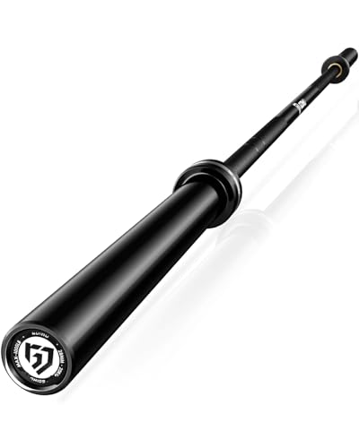 Goimu PB01 7FT Olympic Barbell, Weight Bar with Knurled Grip, 1000lb Capacity Strength Training Deadlift Bar for Squat, Weightlifting, Bench Press, Fits 2-inch Standard Weight Plates, Black