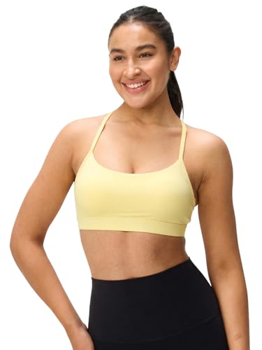 Image of Womens Y Back Padded Sports Bra Strappy U Neck Butter Soft Low Impact Workout Bras Yoga Pilates Walking