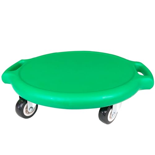 Kids Sitting Scooter Board with Universal Wheels Swivel Casters Round Plastic Floor Surfer Sports Scooters with Rollers Autism Kids Sensory Scooter Board for Gym Class Physical Education Home Use
