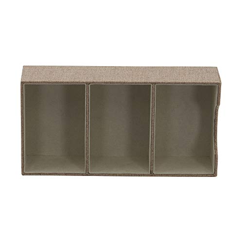 Image of Household Essentials Brown 722-1 Deep 3 Section Drawer Organizer Box for Storage | 12 in x 6.13 in x 3.13
