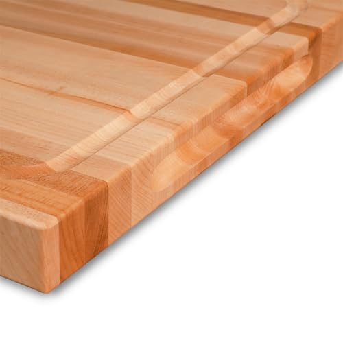 Image of CONSDAN Hard Maple Wood Cutting Board for Kitchen, USA Grown Hardwood, 16 x 12, with Invisible Inner Handle, Prefinished with Food-Grade Oil, Suitable for Kitchen Edge Grain, 1 inch Thick