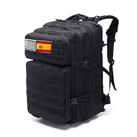 smallrun Mochilas Tácticas Militares 45L Mochila del ejército Gran Capacidad Mochila Crossfit Plegable Impermeable Mochila Montañismo, Senderismo, Acampada (Negro, 45Y)