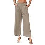 Damenhose mit Weitem Bein Kausale Büro Business Hosen für Damen mit Taschen Arbeitshosen mit hoher Taille Palazzohosen Anzughosen für Damen