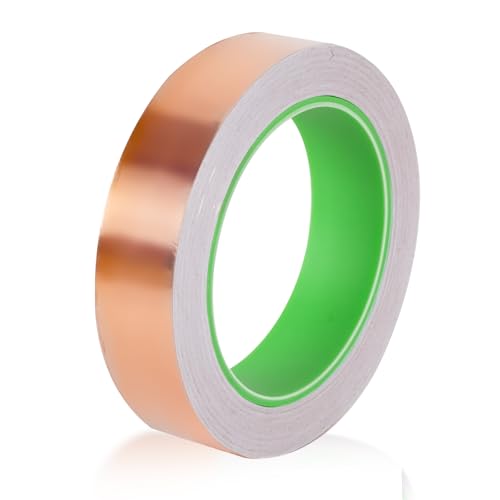 Copper Foil Tape with Conductive Adhesive for Guitar,Crafts,Soldering,EMI Shielding,Stained Glass, Electrical Repairs, Grounding,Paper Circuits,1 Pack (1inch x 66ft)