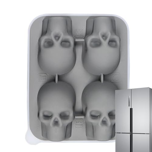Contenedores de cubitos de hielo,Molde para cubitos de hielo para cráneo - Accesorio de cocina, bandeja de refrigerador de silicona para bebidas, café, té de whisky, pícnic, aperitivo reuniones de