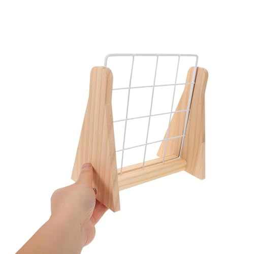 Expositor con base de madera noble y panel de rejilla metálica elegante para joyería fina 5