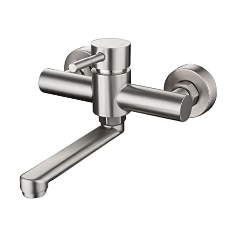 Grifo de cocina pared HomeLava, Acero Inoxidable 304, Cepillado Cover