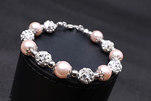 Image of Faith Bracelet Inspirational Message Prayer Pink Beaded Bracelet Handmade Jewelry Encouragement Gift