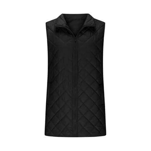 GOSEAGOTOFUN Long Puffer Vest Women Lightweight Warm Padded Jackets Full Zip Up Puffer Vest Winter Fashion Loose Outerwear Black Small - image 4