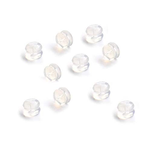 Beaums Los tapones de goma pendiente 10pcs Volver Plug tapa transparente de silicona suave antialérgica Seguridad Pendientes de tapón