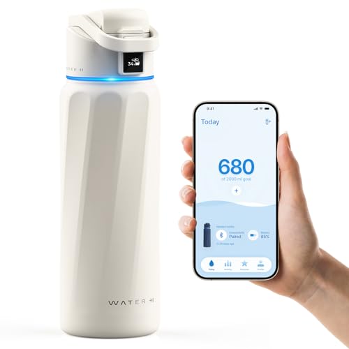 WATERH Boost Smart Water Bottle - 32 oz Stainless Steel, Wide Mou...