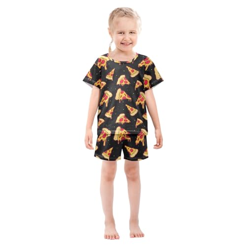 Pizza Patterns Summer Cute Pajama Sets, Short Sets for Daily Wears and Sleep Wears3