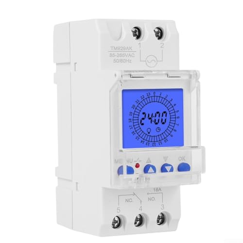 Temporizador digital, pantalla LCD programable semanal relé electrónico interruptor de tiempo 16A relé 85-265V CA, retroiluminación pantalla LCD grande controlador de temporizador industrial