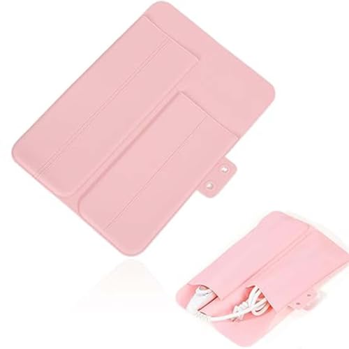 XOXVURI 1 Pieza Funda Plancha Pelo Planchas Para El Pelo Bolsa De Almohadilla De Silicona Resistente Al Calor Rizador Almohadilla De Silicona Almohadilla Alisadora De Viaje Plegable (Rosa)
