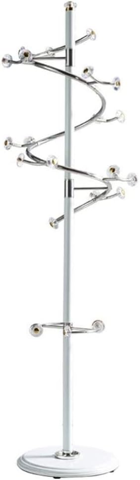 Easy Assembly Free Standing Metal Coat Rack Weighted Base Entryway Stand with 23 Hooks for Coats Hats for Hallway Space Saving(White)