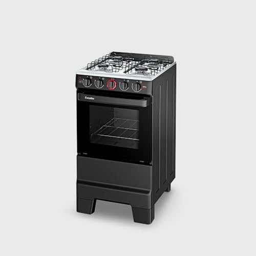 Fogão a Gás Mesa Inox Forno 50L Limpa Fácil e Acendimento Automático Esmaltec IDEAL Super F4IAP Cor Preto 4 bocas Bivolt