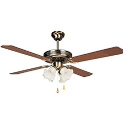 Motor Ventilador Orbegozo Orbegozo CT 10132 M - Ventilador de techo con luz, 4 palas reversibles, diámetro 132 cm, 60 W y 3 velocidades, madera