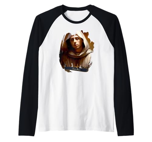 San Bruno Cartusianos | Regalo para hombre de diseño cristiano católico Camiseta Manga Raglan