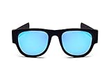 Material del marco: plástico WSKPE Gafas De Sol,Gafas De Sol Polarizadas Gafas De Sol De Plegado Exterior Portátil con Caso Anti Uv400 Black Frame Gafas Negras Piernas Luz Azul Cristalino