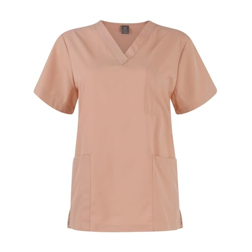 Scrubs for Women Set Casual Solid Medical Uniform Stretch V-Neck Scrub Top & Jogger Pant with Pockets