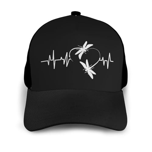 Dragonfly Heartbeat Bonnets Curved Brim Mesh Baseball Cap Casual Sun Hat Unisex3