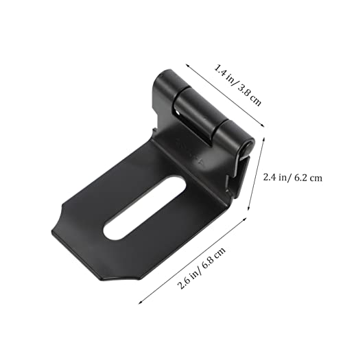 Image of DOITOOL 2pcs Stainless Steel Right Angle Door Buckle Lock Easy Install Security Latch for Home Cabinet Degrees Hasp for Doors Durable Accessory Black