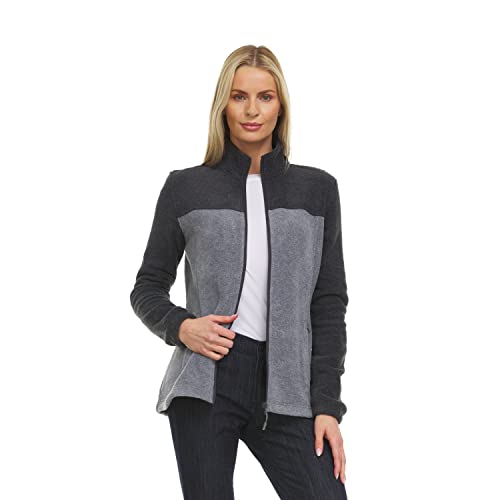 Swiss Alps Womens Lightweight Full-Zip Polar Soft Fleece Jacket Long-Sleeve Outdoor Coat with Pockets for Fall Winter3