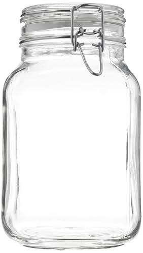 Bormioli Rocco 149240M02121197 Fido Glass Canning Jar Italian 67Ã‚¾ oz-2 Liter (2 Pack), (Pack of 2), Clear