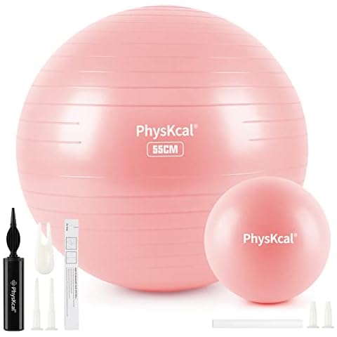 PhysKcal 85cm Pink Dicker Gymnastikball und 23 cm Pilatesball Set Cover