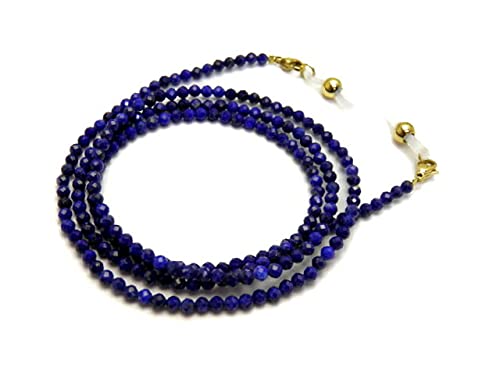 天然石 メガネチェーン ラピスラズリ 32面カット 約3mm玉 天然石 パワーストーン 眼鏡チェーン グラスコード プチギフト 転勤 退職 お礼 母の日 敬老の日 クリスマス ギフト Amazon.co.jp: 天然石 メガネチェーン ラピスラズリ 32面カット 約3mm