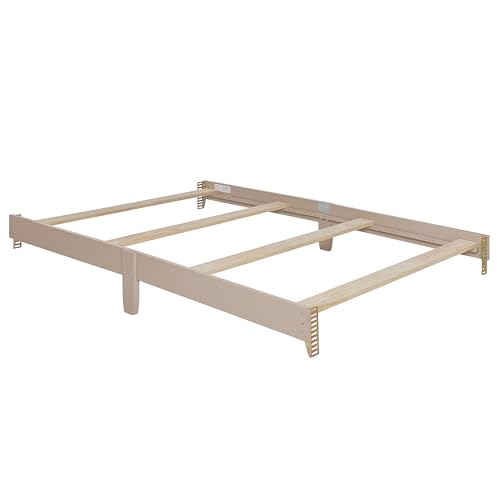 Image of Dream On Me Universal Crib to Full Size Bed Conversion Kit, Solid Wood Bed Rails for Select Convertible Cribs, Strong & Stable Support, Almond Butter