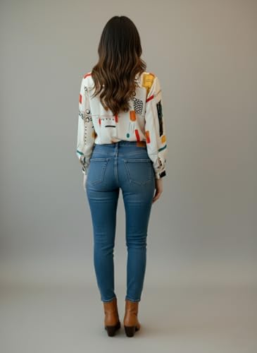 Image of Trendy Queen Women's Printed Straight Mandarin Neck Shirt for Women's | Tops for Woman Shirts | Shirt for Women Stylish Western (SD778 S)