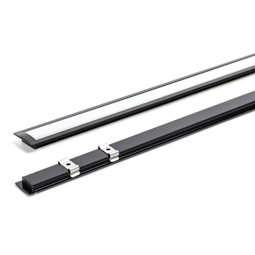 blendend Canaleta - canaleta para tira led empotrada de 1m en color negro, ideal para una instalación limpia y moderna en interiores.*