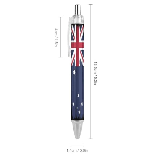 Bolígrafo retráctil de 0,5 mm de punta fina, pack de 4 piezas con banderas de EE. UU. y Australia 2