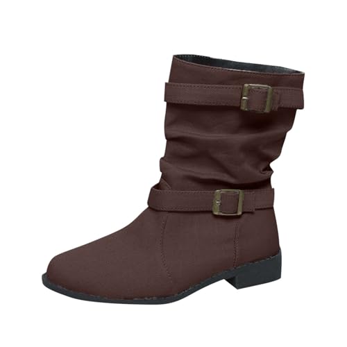 Bottines boucle de ceinture pour femme avec talon épais décontracté