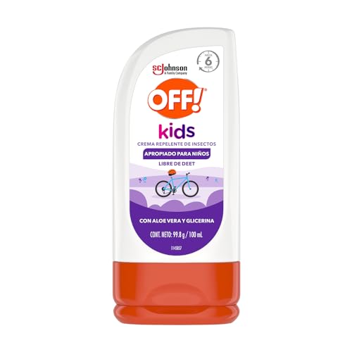 Repelentes, Personal Care Appliances OFF Kids, Crema Repelente de Insectos, Apropiado para Niños, Con Aloe Vera y Glicerina, Libre de Deet, Resistente al Sudor, 100ml