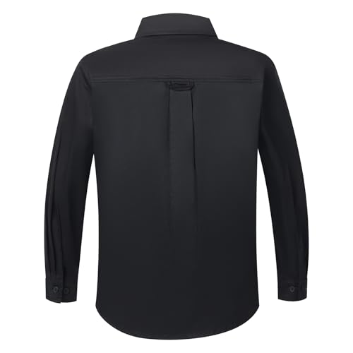 Boys' Long Sleeve Pure Cotton Classic Collar Buckle Dress Shirt Boys 4-18 Years2