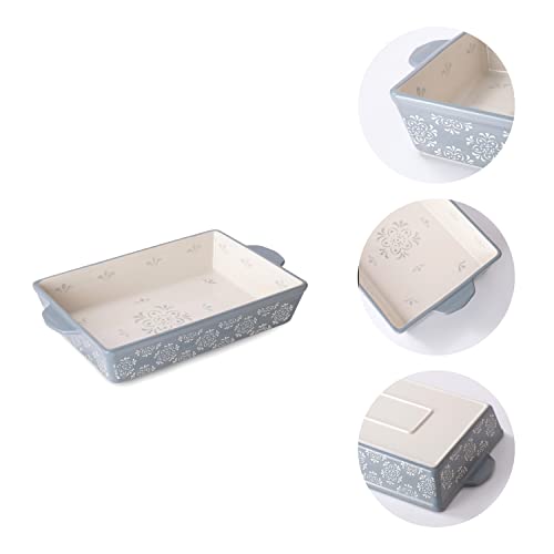 Casserole Dish Baking Dish Ceramic Baking Pan, 9x13 Baking Pan, Nonstick Baking Dishes for oven, Lassagne Pan, Casserole Dishes with handles, for Kitchen, Grey