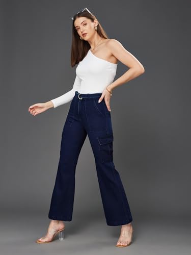 Image of Dolce Crudo Women's Wide Leg High-Rise Clean-Look Jean's