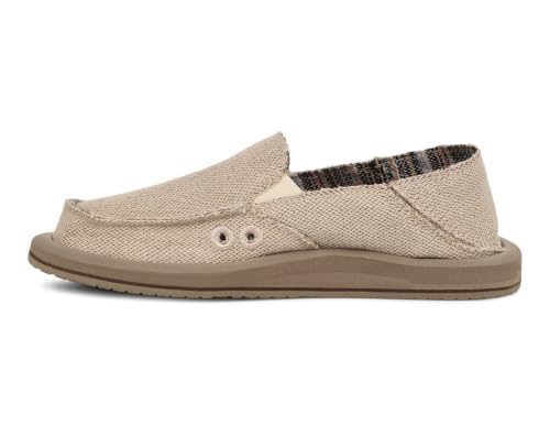 Image of Sanuk Donna Hemp 2 Tone Womens Loafers - Slip On Memory Foam Shoes