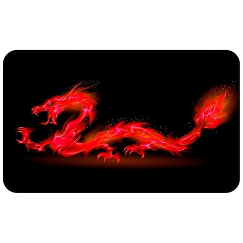 Silent Monsters Alfombrilla de ratón Ordenador 240 x 200 mm Mouse Pad pequeña Tela, Dragon Rojo, Antideslizante y silenciosa, para Gaming, Oficina, Home Office, Lavable, Enrollable, Cortada con láser