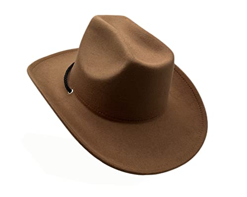 Willheoy Cowboy Hat For Men Women Western Cowgirl Hats Felt Fedora Hat Cowboy Costume Khaki #TOP1