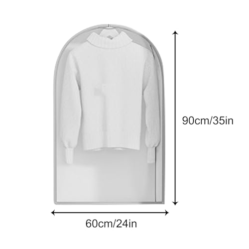 5 Pack Garment Bags, Closet Clothes Protector with Zipper, Costume Bag for Shirt Suits Coat Dress, Bottom Enclosed Rack Not Included(60x90cm/24x35in)2