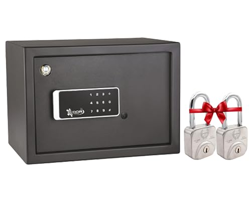 Image of Harrison Digital Safe Locker DigiSafe 15 Litres Z-102 for Home & Office with Digital keypad (Dark Grey) With free 2 padlocks 0557 | Locker for home, Safe for home