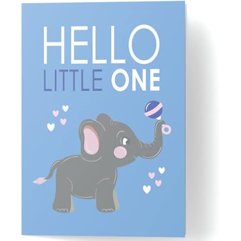 BICO Papier New Baby Card - A6 Single Baby Boy Card with White Envelope, New Baby Boy Card, Congratulations Baby Boy. Baby Shower Card for New Baby Girl or Boy Cover